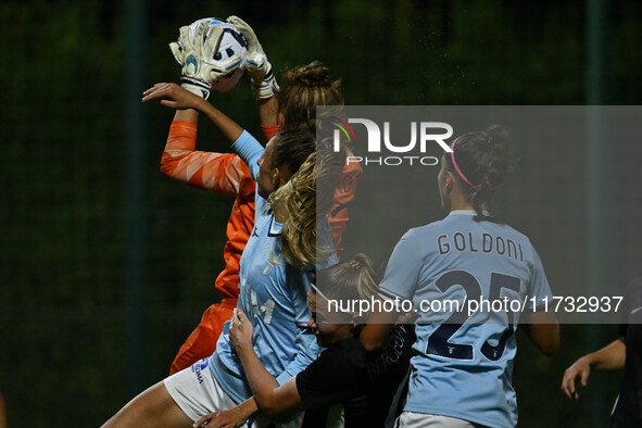 Astrid Gilardi of F.C. Como Women and Martina Zanoli of S.S. Lazio are in action during the 8th day of the Serie A Femminile eBay Championsh...