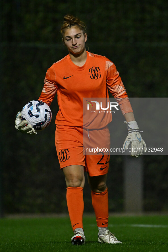 Astrid Gilardi of F.C. Como Women is in action during the 8th day of the Serie A Femminile eBay Championship between S.S. Lazio and F.C. Com...