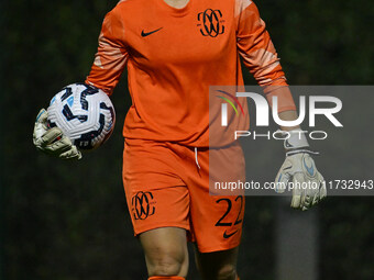 Astrid Gilardi of F.C. Como Women is in action during the 8th day of the Serie A Femminile eBay Championship between S.S. Lazio and F.C. Com...