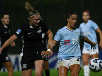 Mina Bergersen of F.C. Como Women and Flaminia Simonetti of S.S. Lazio are in action during the 8th day of the Serie A Femminile eBay Champi...