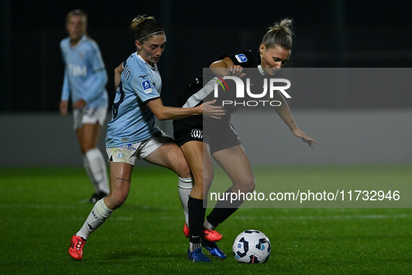 Noemi Visentin of S.S. Lazio is in action during the 8th day of the Serie A Femminile eBay Championship between S.S. Lazio and F.C. Como at...