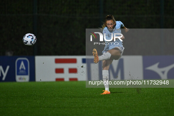 Martina Zanoli of S.S. Lazio is in action during the 8th day of the Serie A Femminile eBay Championship between S.S. Lazio and F.C. Como at...