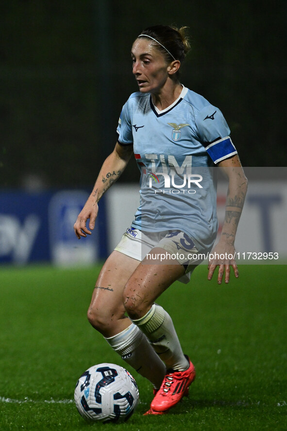 Noemi Visentin of S.S. Lazio is in action during the 8th day of the Serie A Femminile eBay Championship between S.S. Lazio and F.C. Como at...