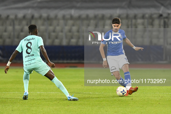 Gabriel Buta is in action during the Romanian Cup match between Sanatatea Cluj and Farul Constanta at Cluj Arena in Cluj, Romania, on Octobe...