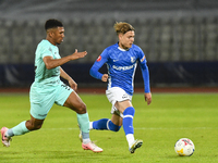 Luca Basceanu and Laley Fofana are in action during the Romanian Cup match between Sanatatea Cluj and Farul Constanta at Cluj Arena in Cluj,...