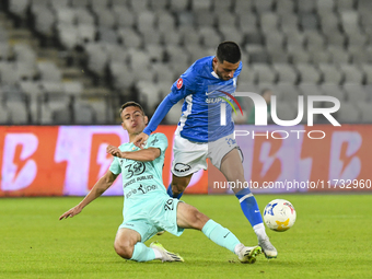 Denis Paul and Robert Mustaca are in action during the Romanian Cup match between Sanatatea Cluj and Farul Constanta at Cluj Arena in Cluj,...