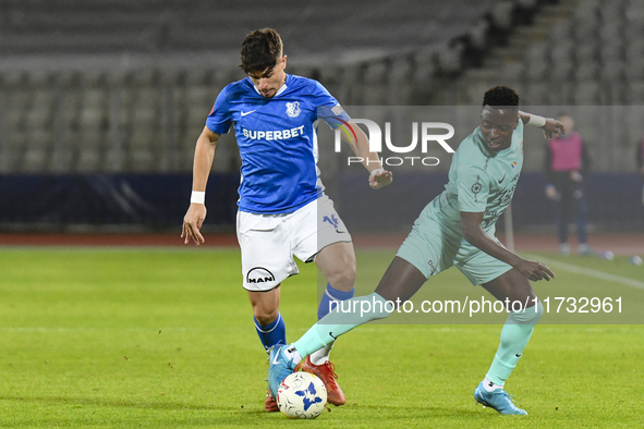 Gabriel Buta is in action during the Romanian Cup match between Sanatatea Cluj and Farul Constanta at Cluj Arena in Cluj, Romania, on Octobe...