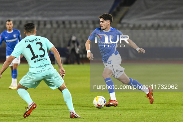 Gabriel Buta is in action during the Romanian Cup match between Sanatatea Cluj and Farul Constanta at Cluj Arena in Cluj, Romania, on Octobe...