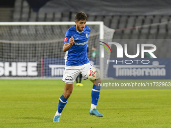 Victor Dican participates in the Romanian Cup match between Sanatatea Cluj and Farul Constanta in Cluj, Romania, on October 31, 2024, at Clu...