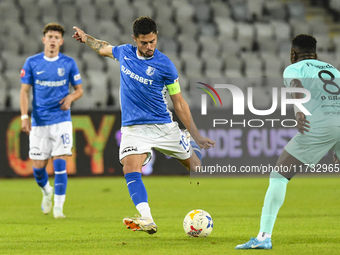 Gabriel Iancu is in action during the Romanian Cup match between Sanatatea Cluj and Farul Constanta at Cluj Arena in Cluj, Romania, on Octob...