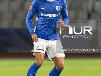 Gustavo Marins is in action during the Romanian Cup match between Sanatatea Cluj and Farul Constanta at Cluj Arena in Cluj, Romania, on Octo...