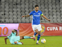 Gabriel Iancu is in action during the Romanian Cup match between Sanatatea Cluj and Farul Constanta at Cluj Arena in Cluj, Romania, on Octob...