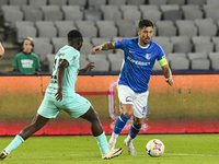 Gabriel Iancu is in action during the Romanian Cup match between Sanatatea Cluj and Farul Constanta at Cluj Arena in Cluj, Romania, on Octob...