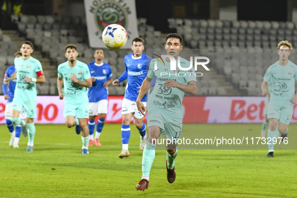 Catalin Cret is in action during the Romanian Cup match between Sanatatea Cluj and Farul Constanta at Cluj Arena in Cluj, Romania, on Octobe...