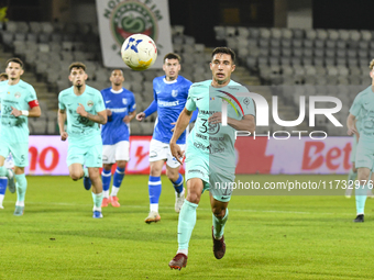 Catalin Cret is in action during the Romanian Cup match between Sanatatea Cluj and Farul Constanta at Cluj Arena in Cluj, Romania, on Octobe...