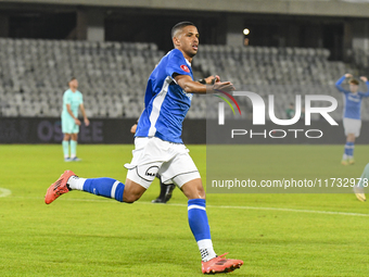 Rivaldinho celebrates during the Romanian Cup match between Sanatatea Cluj and Farul Constanta in Cluj, Romania, on October 31, 2024, at Clu...