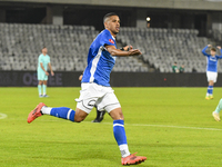 Rivaldinho celebrates during the Romanian Cup match between Sanatatea Cluj and Farul Constanta in Cluj, Romania, on October 31, 2024, at Clu...