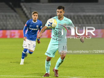 Catalin Cret is in action during the Romanian Cup match between Sanatatea Cluj and Farul Constanta at Cluj Arena in Cluj, Romania, on Octobe...