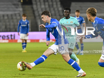 Eduard Radaslavescu is in action during the Romanian Cup match between Sanatatea Cluj and Farul Constanta at Cluj Arena in Cluj, Romania, on...