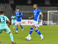 Denis Alibec is in action during the Romanian Cup match between Sanatatea Cluj and Farul Constanta in Cluj, Romania, on October 31, 2024, at...