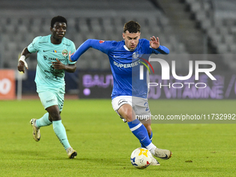 Eduard Radaslavescu is in action during the Romanian Cup match between Sanatatea Cluj and Farul Constanta at Cluj Arena in Cluj, Romania, on...