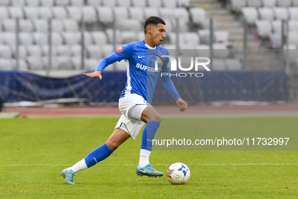 Ionut Cercel participates in the Romanian Cup match between Sanatatea Cluj and Farul Constanta in Cluj, Romania, on October 31, 2024, at Clu...