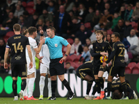 Hayden Hackney of Middlesbrough receives a red card during the Sky Bet Championship match between Middlesbrough and Coventry City at the Riv...