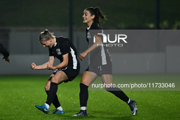 Dominika Skorvankova of F.C. Como Women celebrates after scoring the goal to make it 0-2 during the 8th day of the Serie A Femminile eBay Ch...