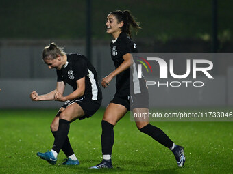 Dominika Skorvankova of F.C. Como Women celebrates after scoring the goal to make it 0-2 during the 8th day of the Serie A Femminile eBay Ch...