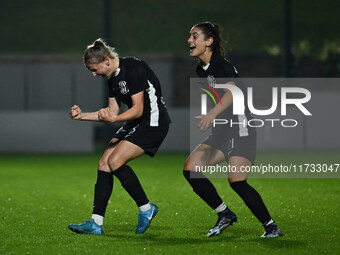 Dominika Skorvankova of F.C. Como Women celebrates after scoring the goal to make it 0-2 during the 8th day of the Serie A Femminile eBay Ch...