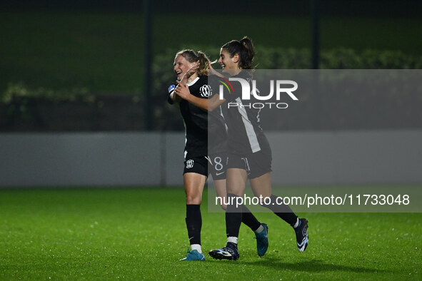 Dominika Skorvankova of F.C. Como Women celebrates after scoring the goal to make it 0-2 during the 8th day of the Serie A Femminile eBay Ch...