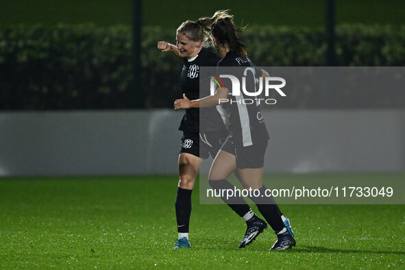 Dominika Skorvankova of F.C. Como Women celebrates after scoring the goal to make it 0-2 during the 8th day of the Serie A Femminile eBay Ch...