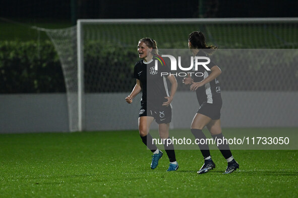 Dominika Skorvankova of F.C. Como Women celebrates after scoring the goal to make it 0-2 during the 8th day of the Serie A Femminile eBay Ch...