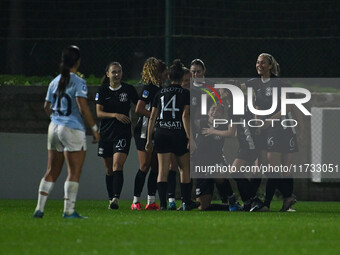 Dominika Skorvankova of F.C. Como Women celebrates after scoring the goal to make it 0-2 during the 8th day of the Serie A Femminile eBay Ch...