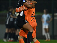 Berta Bou Salas and Astrid Gilardi of F.C. Como Women celebrate the goal of Dominika Skorvankova of F.C. Como Women during the 8th day of th...