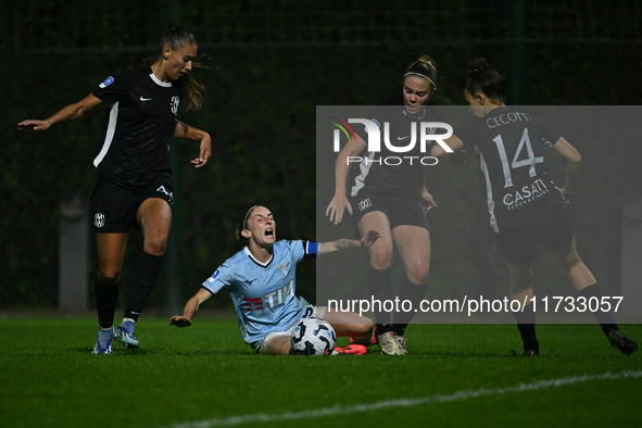 Noemi Visentin of S.S. Lazio is in action during the 8th day of the Serie A Femminile eBay Championship between S.S. Lazio and F.C. Como at...