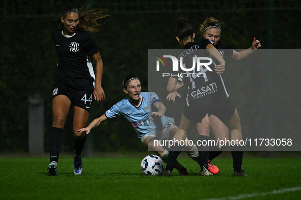 Noemi Visentin of S.S. Lazio is in action during the 8th day of the Serie A Femminile eBay Championship between S.S. Lazio and F.C. Como at...