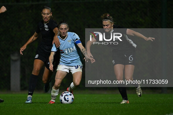 Noemi Visentin of S.S. Lazio is in action during the 8th day of the Serie A Femminile eBay Championship between S.S. Lazio and F.C. Como at...