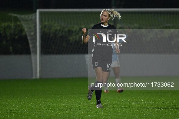 Julia Karlernas of F.C. Como Women celebrates after scoring the goal of 0-1 during the 8th day of the Serie A Femminile eBay Championship be...