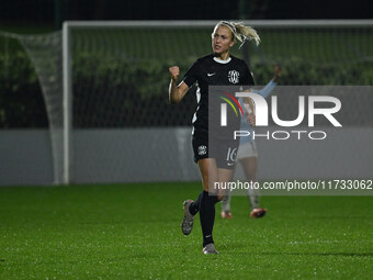 Julia Karlernas of F.C. Como Women celebrates after scoring the goal of 0-1 during the 8th day of the Serie A Femminile eBay Championship be...