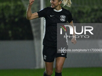 Julia Karlernas of F.C. Como Women celebrates after scoring the goal of 0-1 during the 8th day of the Serie A Femminile eBay Championship be...