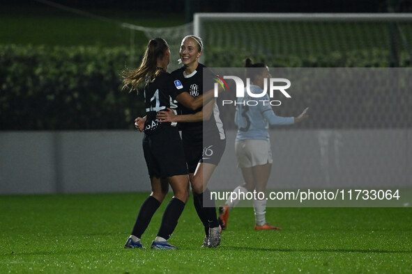 Julia Karlernas of F.C. Como Women celebrates after scoring the goal of 0-1 during the 8th day of the Serie A Femminile eBay Championship be...