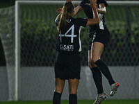 Julia Karlernas of F.C. Como Women celebrates after scoring the goal of 0-1 during the 8th day of the Serie A Femminile eBay Championship be...