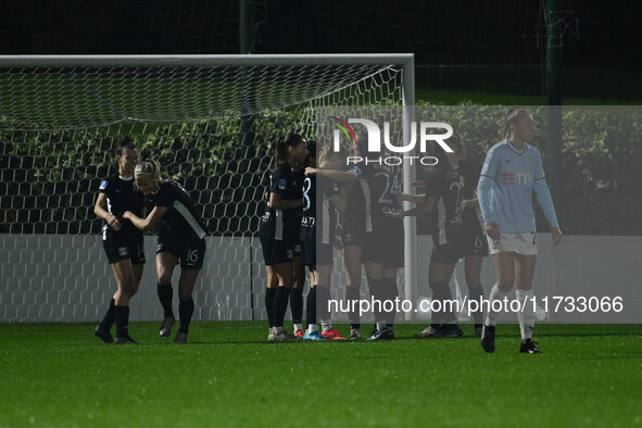 Julia Karlernas of F.C. Como Women celebrates after scoring the goal of 0-1 during the 8th day of the Serie A Femminile eBay Championship be...