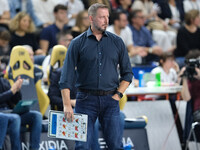 Alberto Giuliani is the head coach of Valsa Group Modena during the match between Rana Verona and Valsa Group Modena in the regular season o...