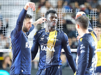 The Rana Verona team celebrates after scoring a point during the match between Rana Verona and Valsa Group Modena in the regular season of t...