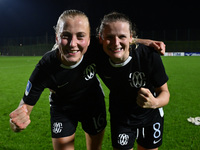 Julia Karlernas and Dominika Skorvankova of F.C. Como Women are in action during the 8th day of the Serie A Femminile eBay Championship betw...