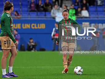 Margherita Monnecchi plays during the match between FC Barcelona Women and SD Eibar Women, corresponding to week 8 of the Liga F, at the Joh...