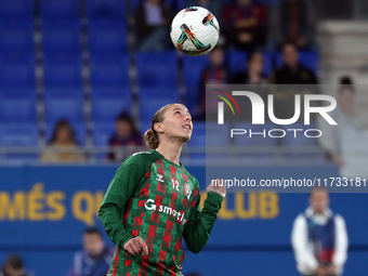 Margherita Monnecchi plays during the match between FC Barcelona Women and SD Eibar Women, corresponding to week 8 of the Liga F, at the Joh...