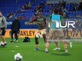 Bernadette Amani plays during the match between FC Barcelona Women and SD Eibar Women, corresponding to week 8 of the Liga F, at the Johan C...